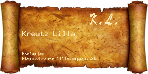 Kreutz Lilla névjegykártya
